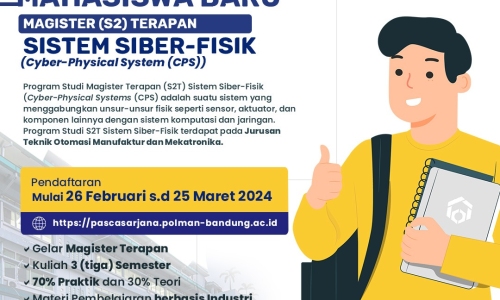 Penerimaan Mahasiswa Baru Program Studi Magister Terapan (S2T) Sistem Siber-Fisik…